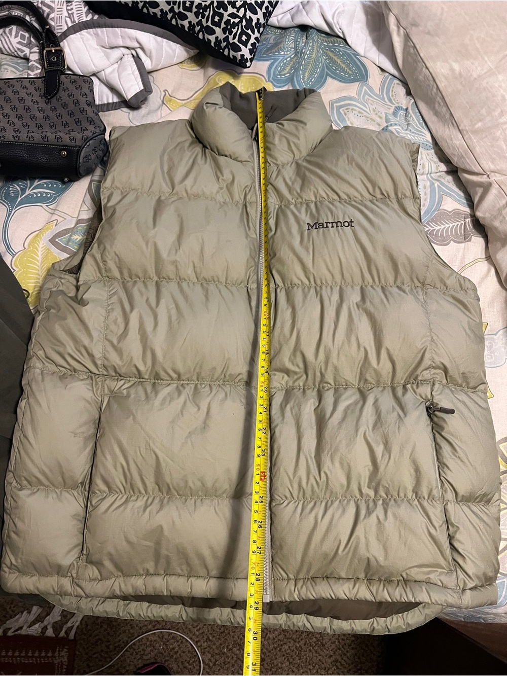 Marmot Men's Light Sage Green Quilted Down Vest - Picture 3 of 7